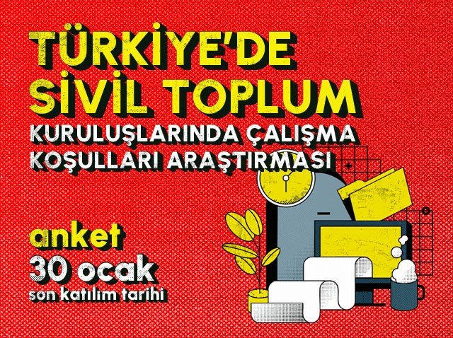 Sosyal-İş Sendikası, “Türkiye’de Sivil Toplum Kuruluşlarında Çalışma Koşulları Araştırması’’ kapsamındaki ankete 30 Ocak 2025 tarihine kadar katkı sunmaya çağırıyor!