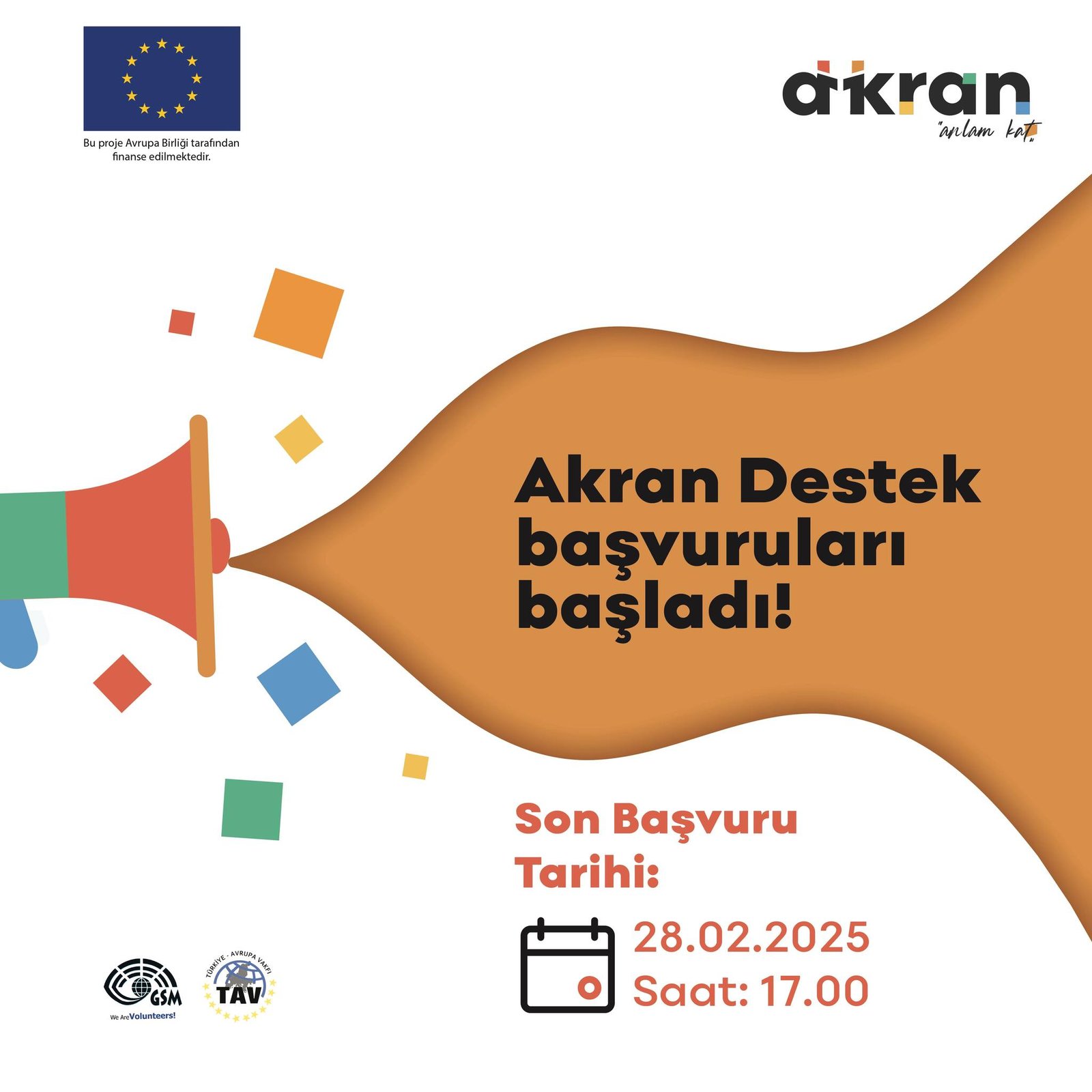 Akran Projesi Destek başvuruları başladı!