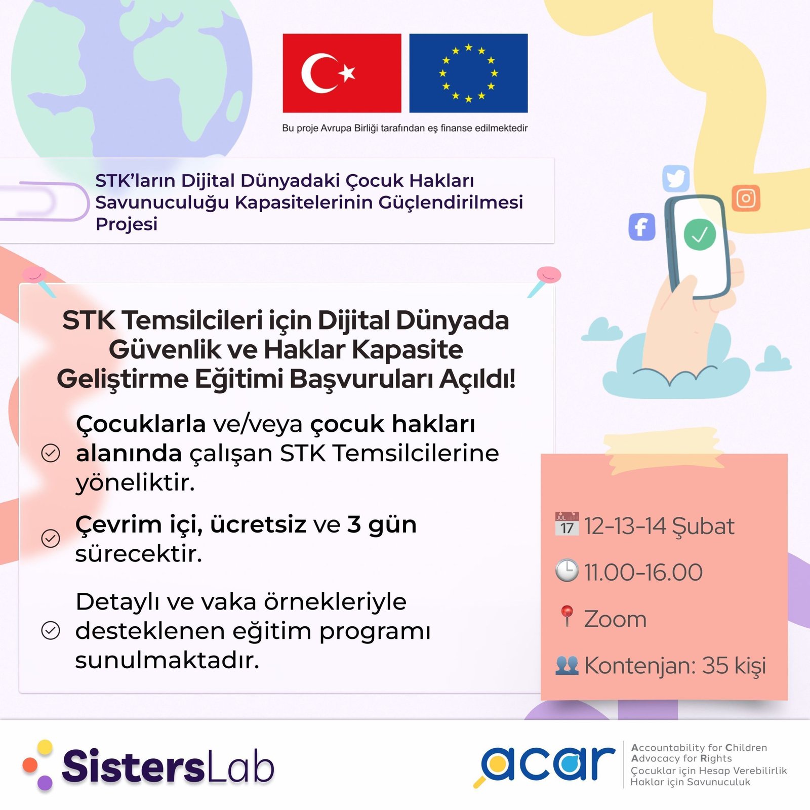 STK Temsilcileri için Dijital Dünyada Güvenlik ve Haklar Kapasite Geliştirme Eğitimi Açıldı