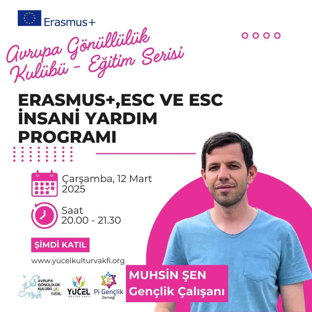 Avrupa Gönüllülük Kulübü Eğitim Serisi #2 - Erasmus Plus, ESC ve ESC İnsani Yardım Programı
