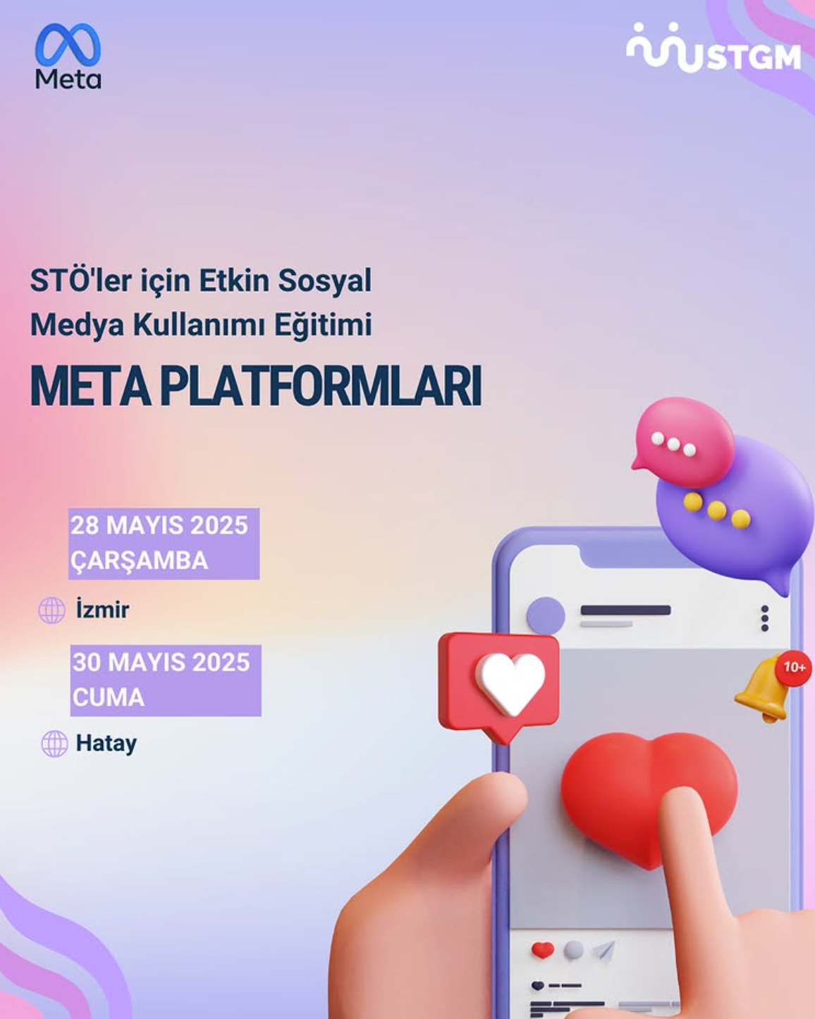 STGM ve Meta'dan İzmir ve Hatay'da STÖ'lere Yönelik Sosyal Medya Eğitimleri!