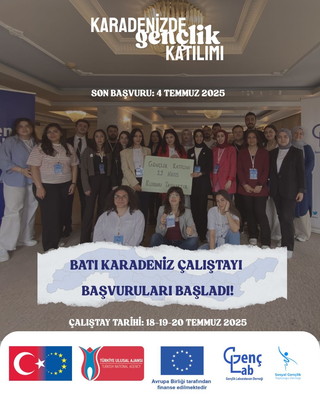 Karadeniz'de Gençlik Katılımı Projesi Batı Karadeniz Çalıştayı Başvuruları Başladı
