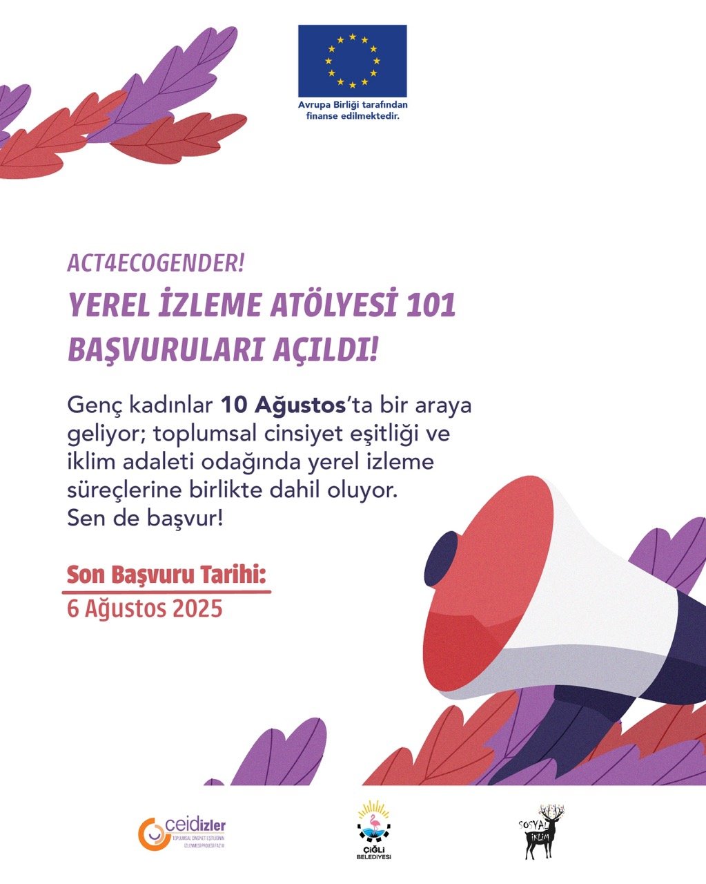 Act4EcoGender! Yerel İzleme Atölyesi 101 Başvuruları Açıldı