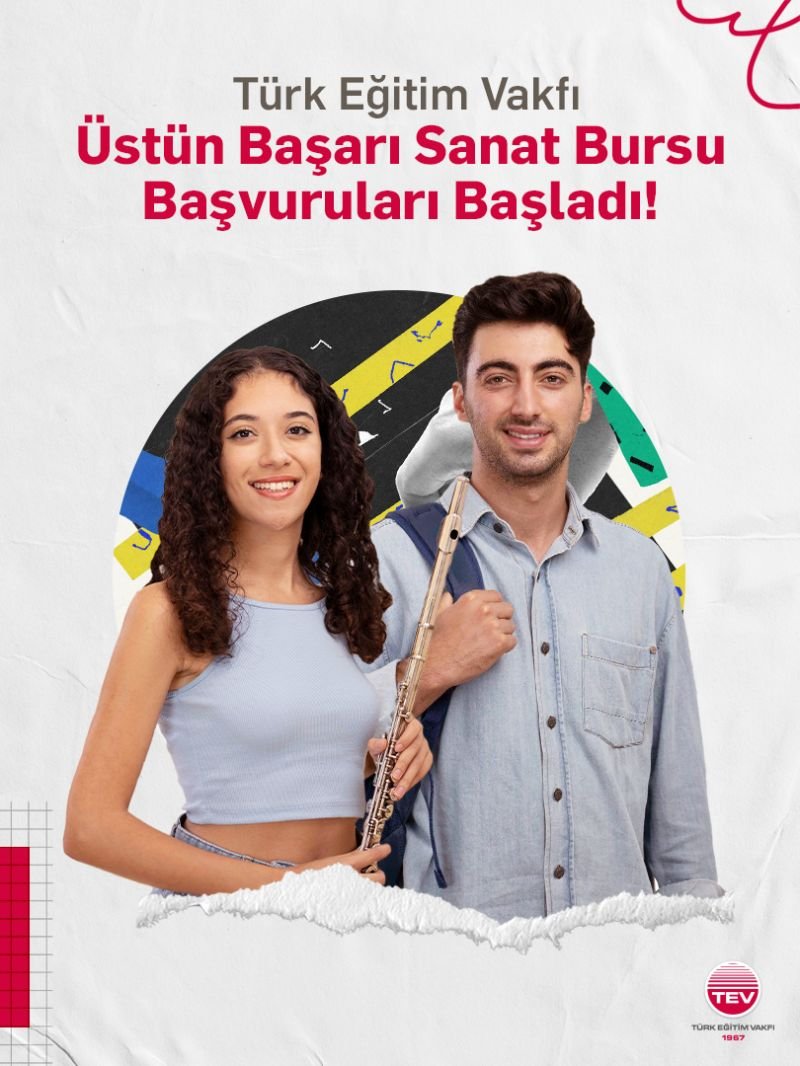 Türk Eğitim Vakfı’nın Üstün Başarı Sanat Bursu başvuruları, 2025–2026 akademik yılı kapsamında 20 Ekim – 6 Kasım 2025 tarihleri arasında gerçekleştirilecek!
