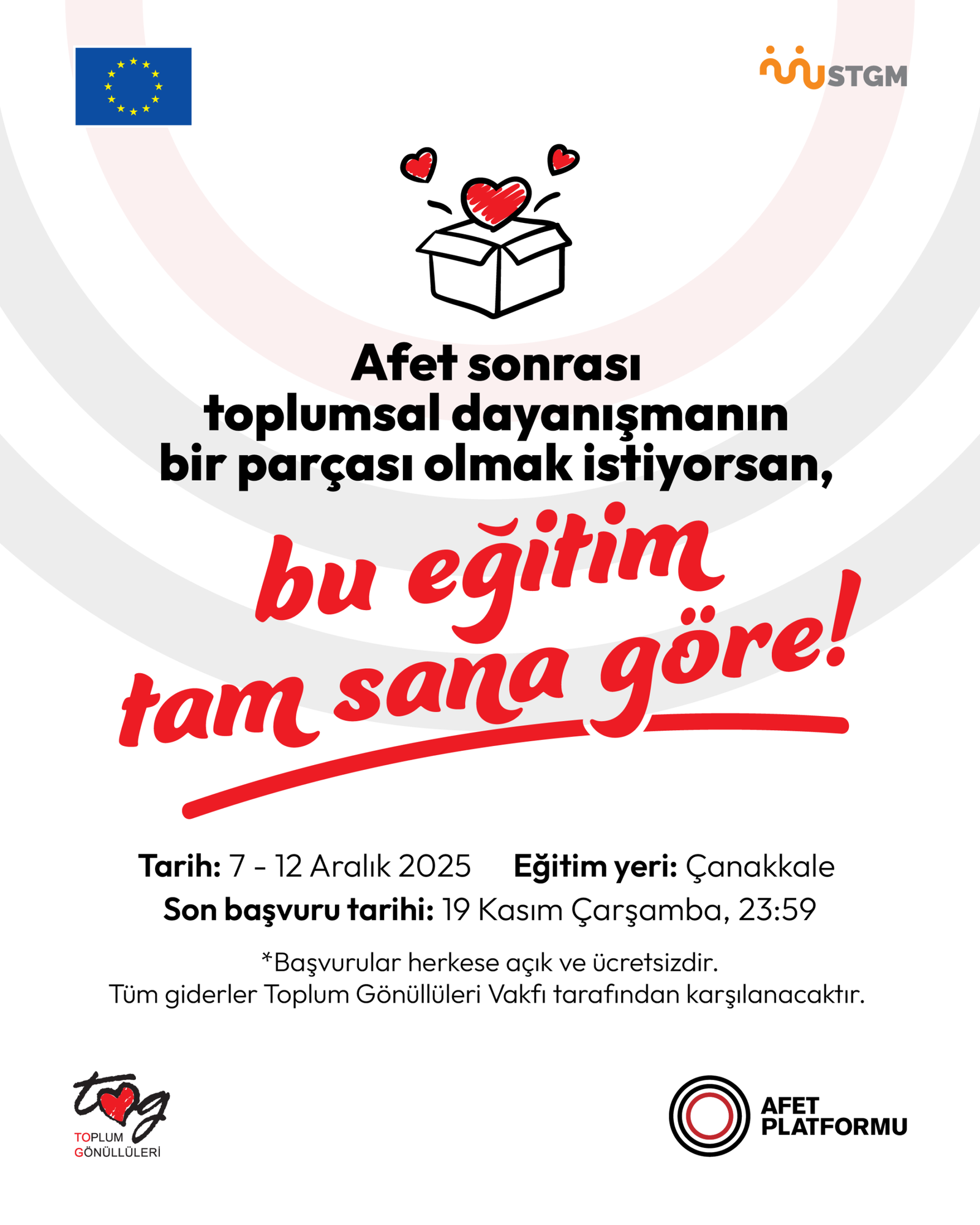 “Afet Sonrası Çalışmalarda Ekip Sorumluları Eğitimi” başvuruları açıldı!