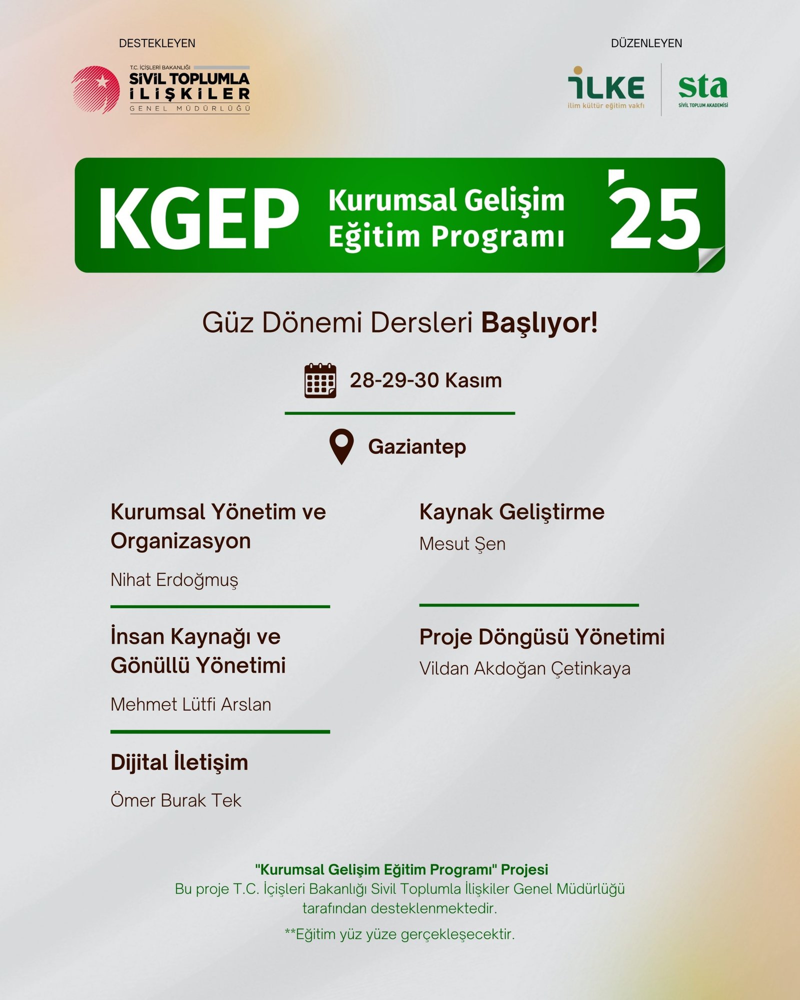Kurumsal Gelişim Eğitim Programı Gaziantep’te Başlıyor!