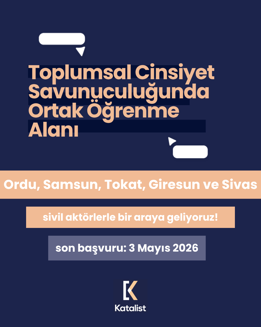 UN Women Türkiye ve Katalist'ten Toplumsal Cinsiyet Eşitliği Buluşması: 5 İlden Sivil Aktörlere Çağrı, Son Başvuru 3 Mayıs